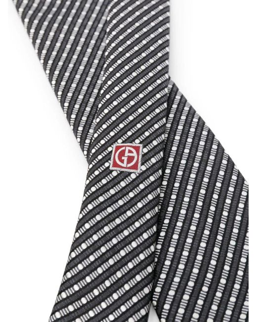 Giorgio Armani Gray Striped Silk Tie for men