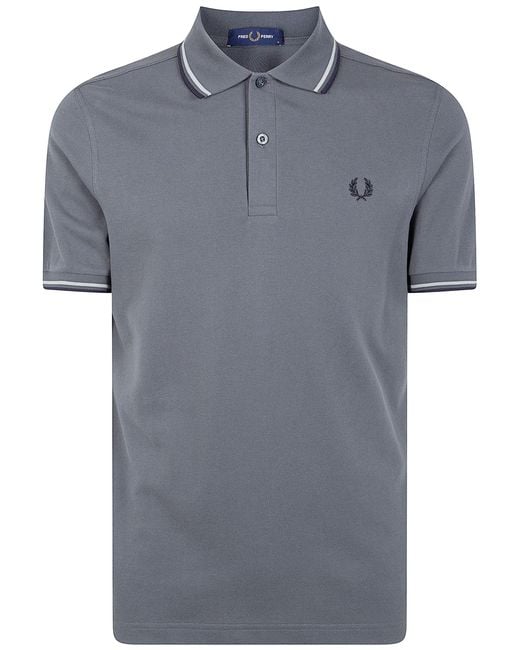 Fred Perry Gray Twin Tipped Polo Shirt for men