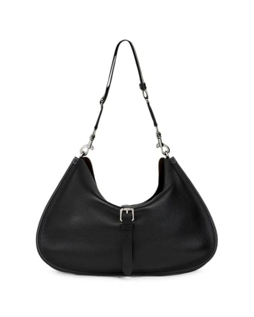 Etro Black Maxi Tumbled Leather Pony Bag for men