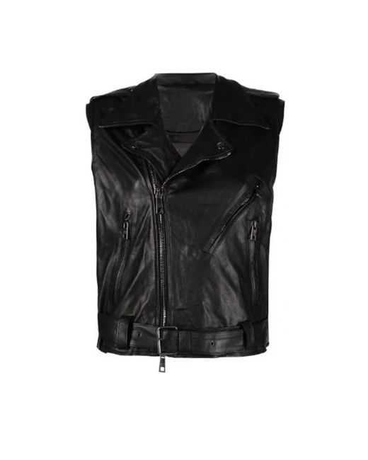 Giorgio Brato Black Long Leather Gilet