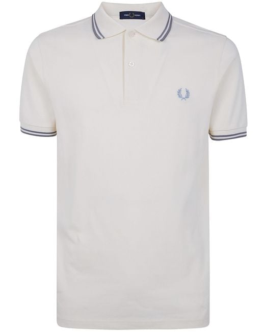 Fred Perry White Twin Tipped Polo Shirt for men