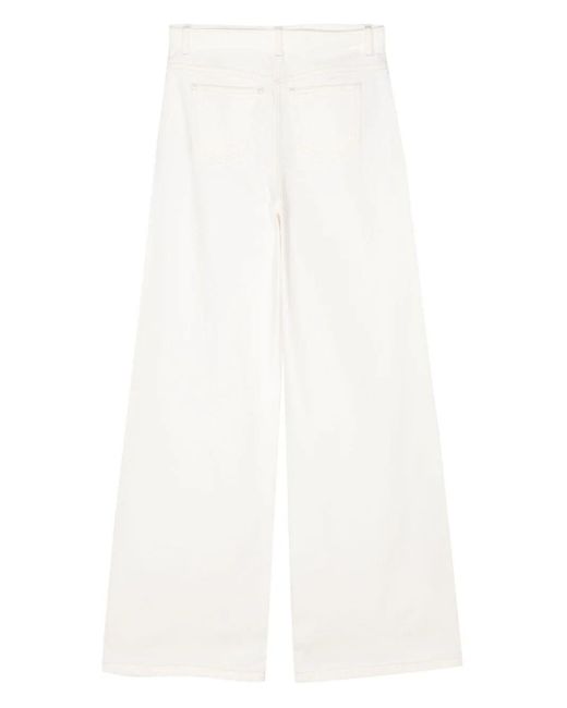 Twin Set White Wide Leg Jeans With Belt