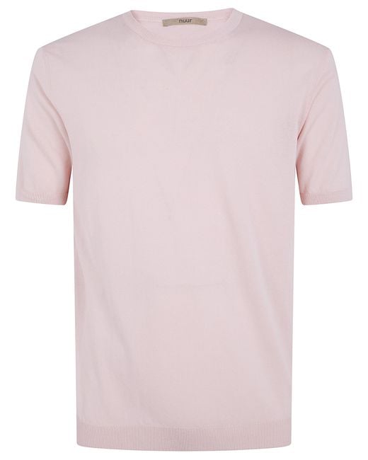 Nuur Pink Crew Neck T-Shirt for men