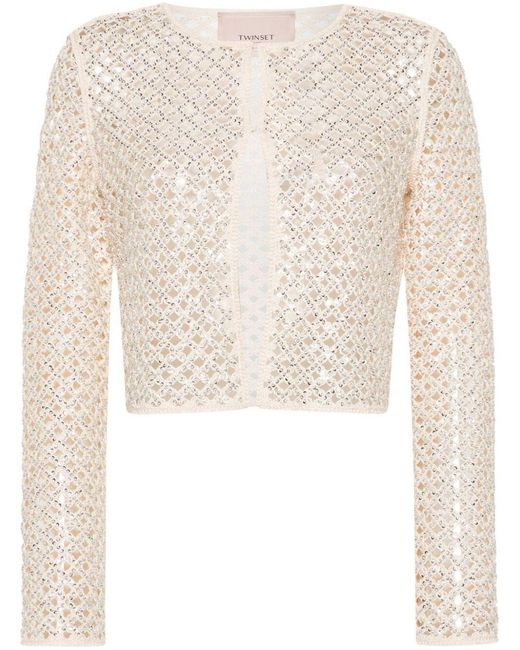 Twinset White Jacket Lace Long Sleeves