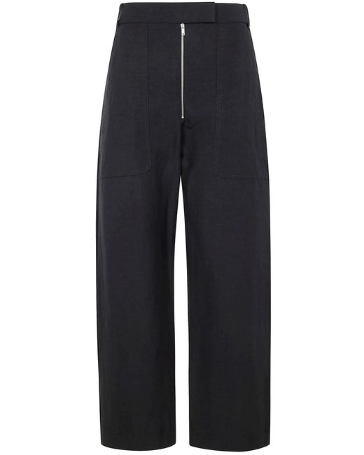 Studio Nicholson Blue Zip Front Wide Leg Pants