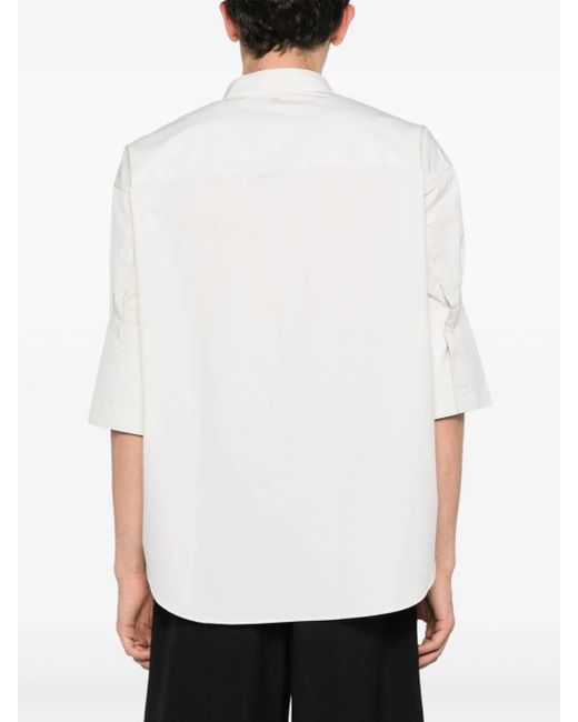 AMI White Mandarin Collar Shirt for men