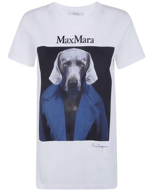 Max Mara Blue T-Shirt Classic Print "Mxm Calca"