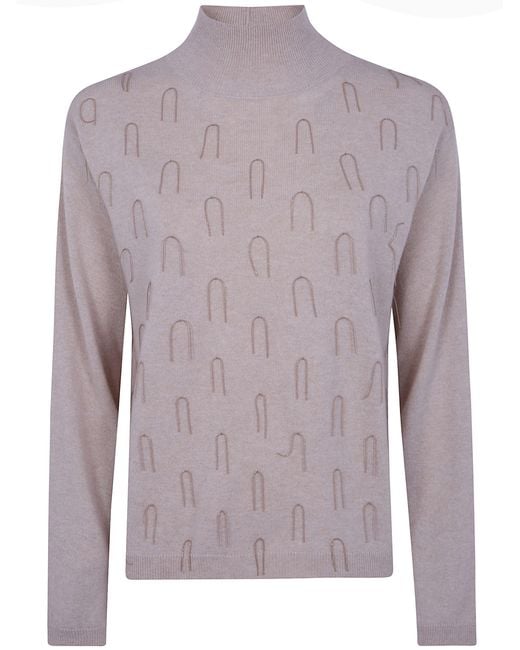 Fabiana Filippi Purple Sweater Wool Blend "Platinum Turtle Neck"