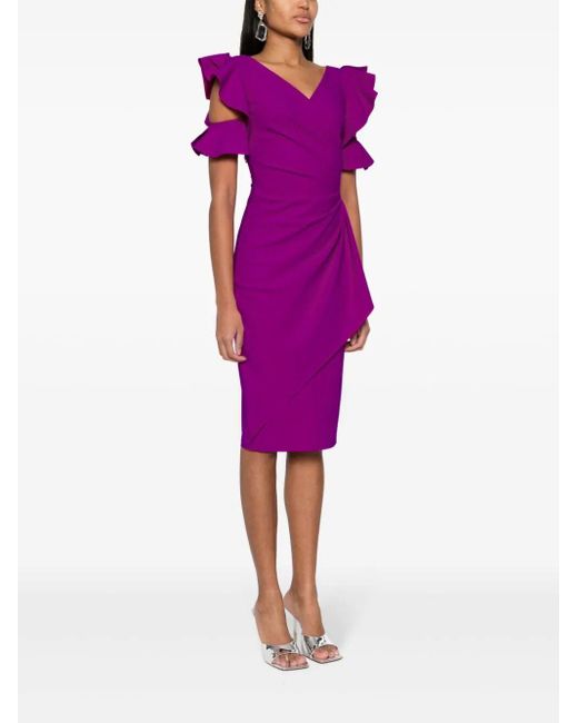 La Petite Robe Di Chiara Boni Purple Beaurisse Short Sleeves Dress