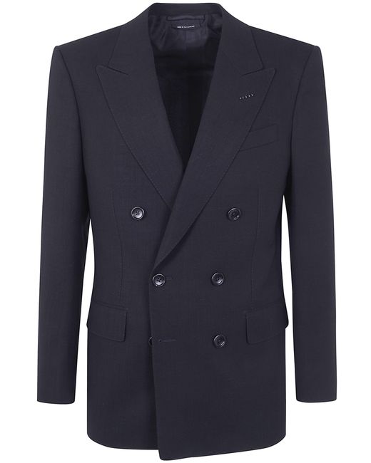 Tom Ford Blue Multiplies Light Fresco Double Bleasted Jacket for men