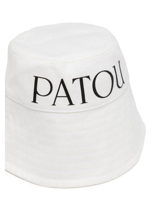 Patou White Logo-print Bucket Hat