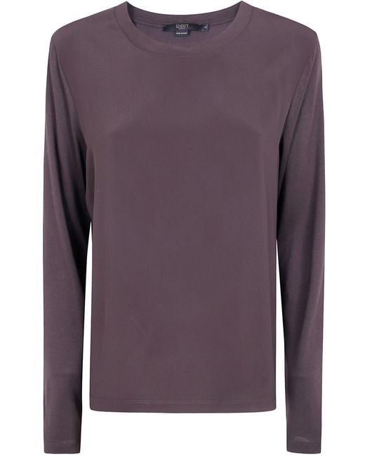 Seventy Purple Sweater Round Neck "Jersey Crepe"