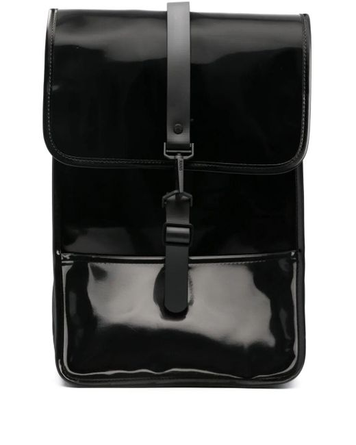 Rains Black Mini Waterproof Backpack for men