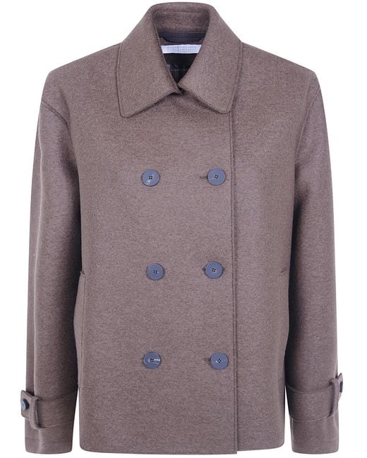 Harris Wharf London Purple Coat Oversized Short "Teddy"