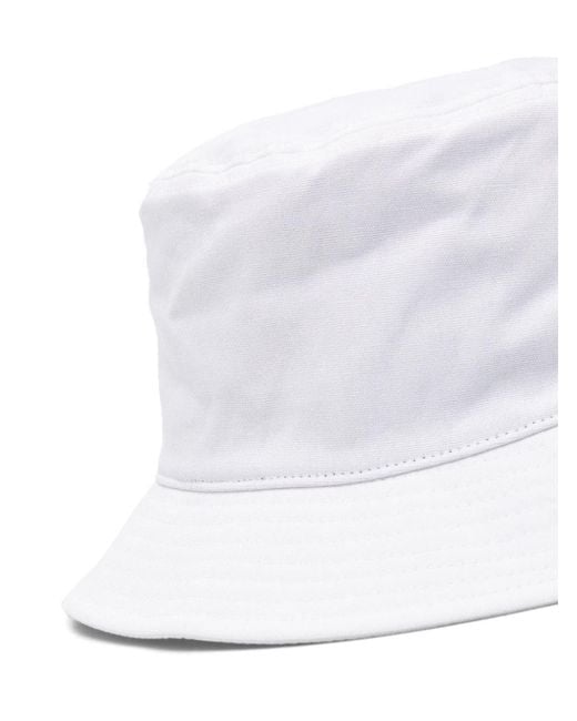 Stone Island White Compass-motif Bucket Hat for men