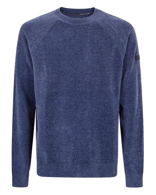 Rrd Blue "Velvet" Round Neck Knit Sweater for men