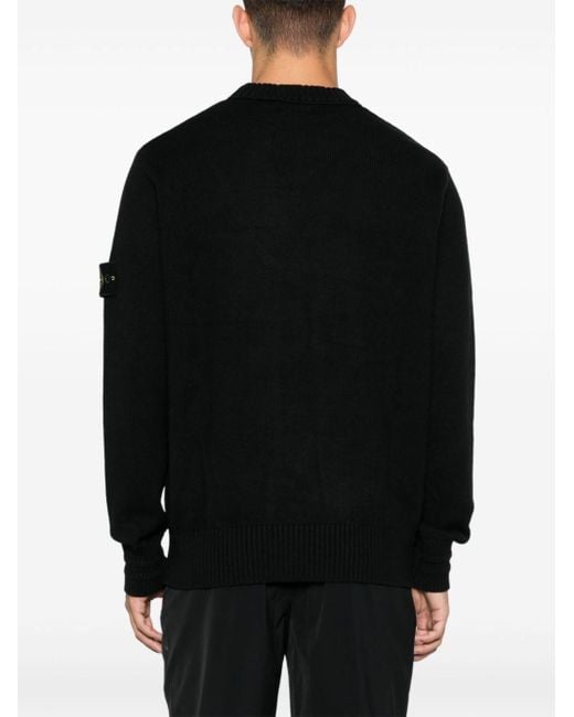 Stone Island Round Neck Jumper in Black for Men Lyst