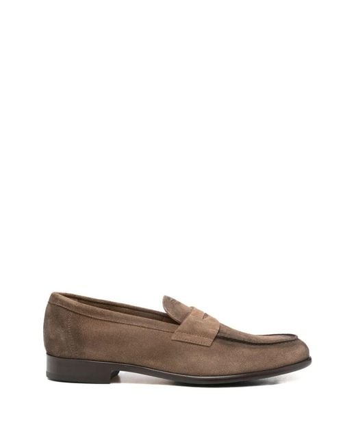 Doucal's Brown Vintage Suede Loafer for men