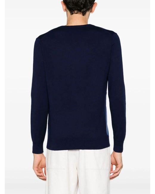 Ballantyne Blue V Neck Pullover for men