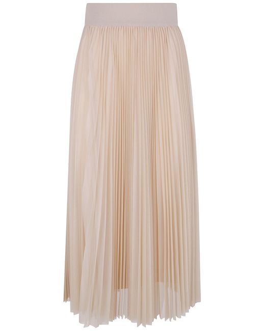 Fabiana Filippi Natural Pleated Tulle Wide Skirt