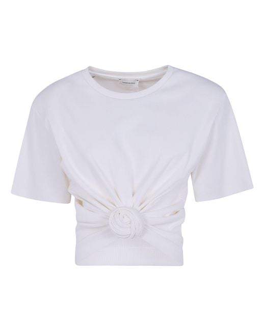 Magda Butrym White T-Shirt Cropped Twist