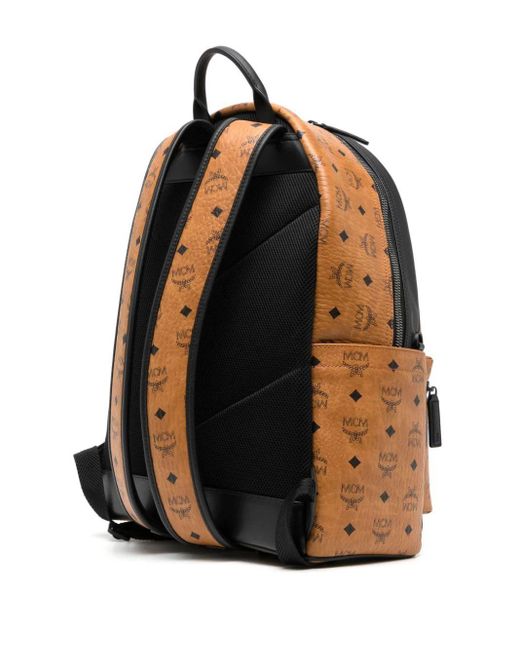 MCM Brown Medium Stark Mega Laurel Visetos Backpack for men