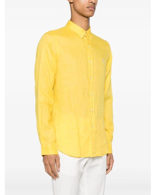 Polo Ralph Lauren Yellow Polo Pony-embroidered Linen Shirt for men