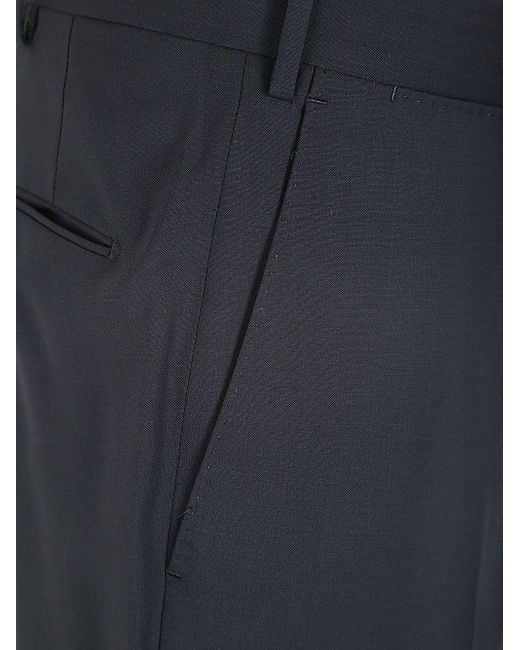 PT01 Blue Superlight Deluxe Wool Slim Flat Front Pants for men