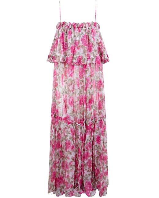 Chloé Pink Long Floreal Skirt