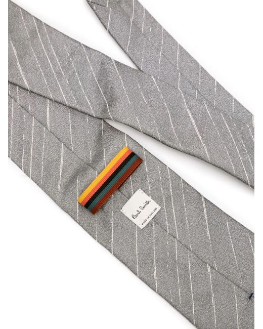 Paul Smith Gray Tie Crepe Stripe Accessories for men
