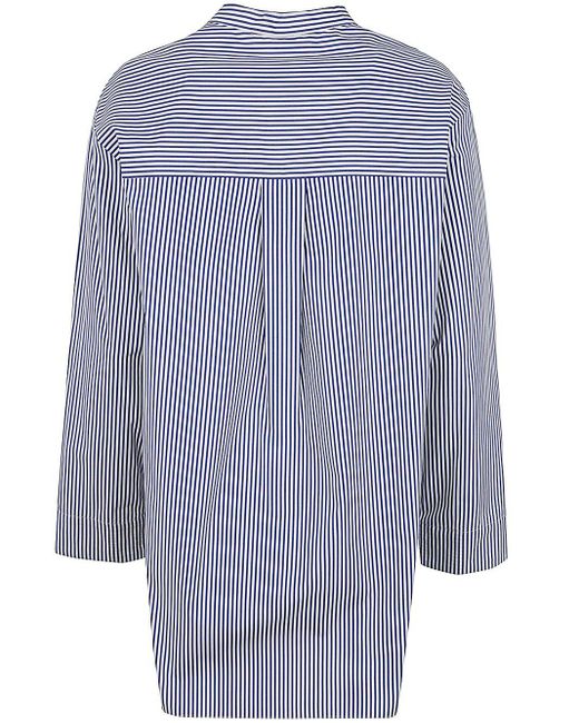Max Mara Blue Rondine Striped Shirt