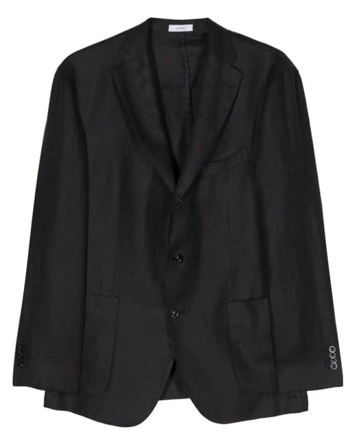 Boglioli Black Linen Jacket Clothing for men