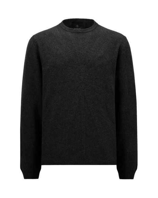 RICK OWENS MONCLER Black Jumbo Round Neck Sweater for men