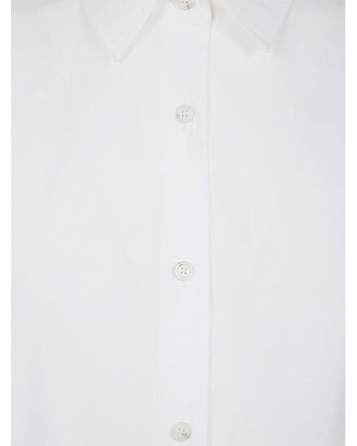 Ann Demeulemeester Iona Asymmetrical Oversized Shirt Light Crumpled Cotton White