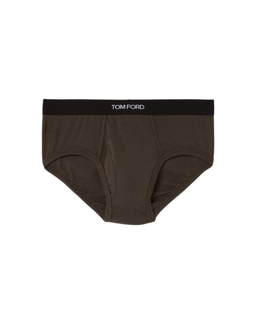 Tom Ford Black Brief Cotton Stetch Jersey for men