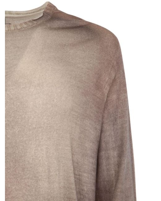 MD75 Brown Wool Spray Crew Neck Sweater for men