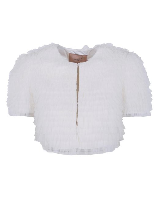 Twinset White Cropped Jacket
