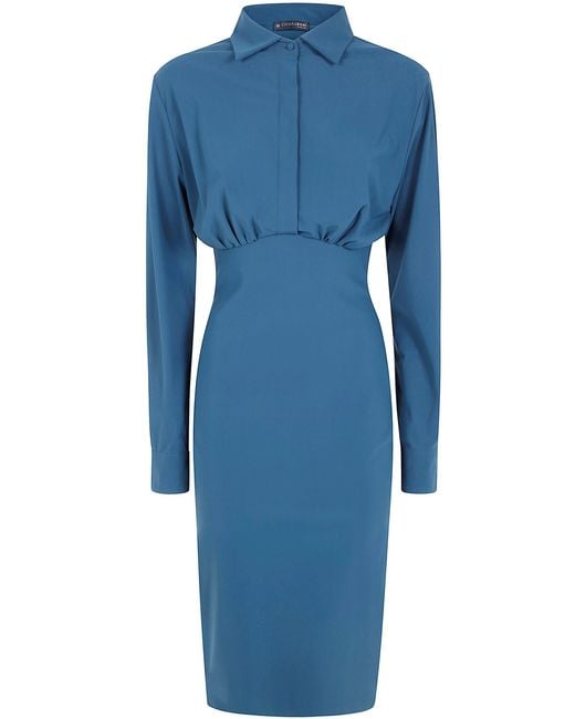 La Petite Robe Di Chiara Boni Blue Dress Long Sleeve "Abrie"
