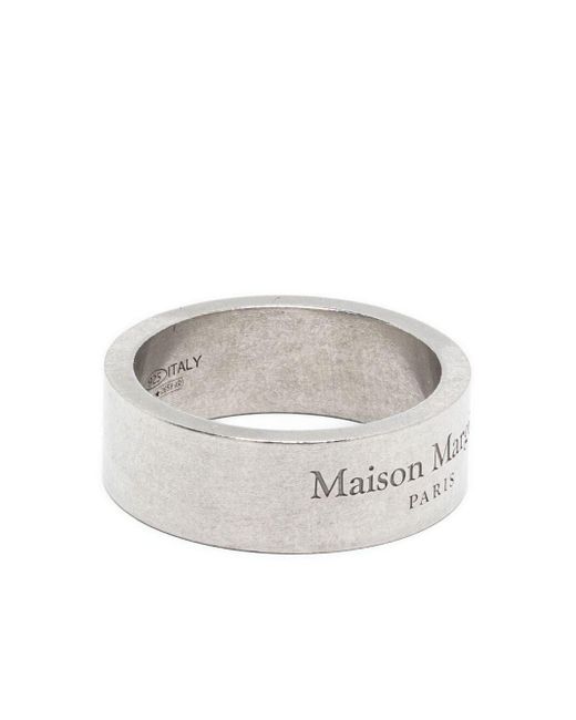 Maison Margiela White Ring With Engraved Logo for men