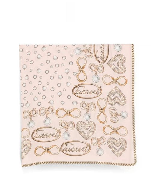 Twinset Natural Foulard Printed "Peachy Keen"