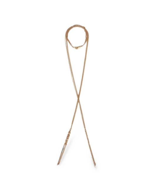 Chloé Metallic Belt-Style Scarf-Style Necklace