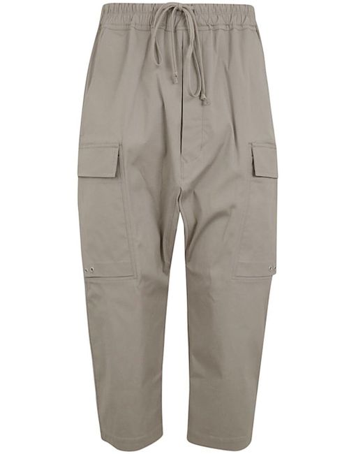 Rick Owens Cargo Cropped Trousers Clothing in Gray for Men | Lyst