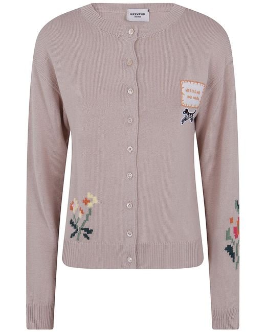Weekend by Maxmara Pink Sweater Embroidered "Wkd Teiera"
