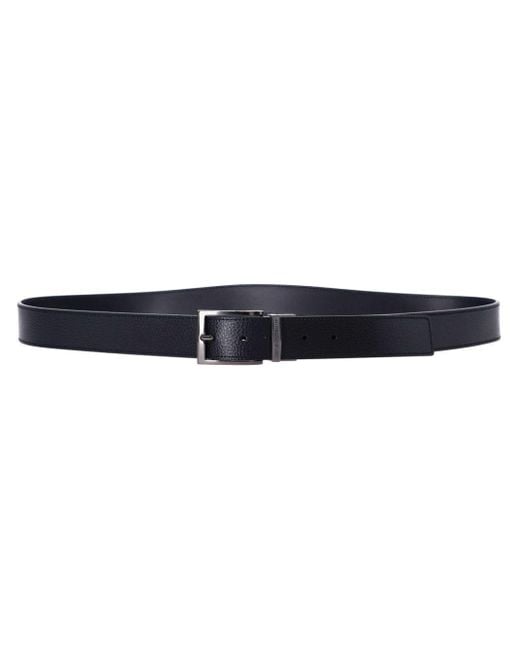 Emporio Armani Blue Leather Reversible Belt for men