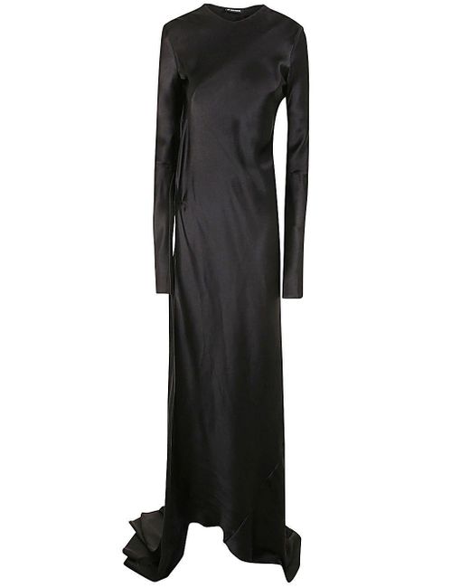 Ann Demeulemeester Black Demy X-long High Slit Long Sleeve Dress