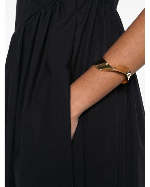 Emporio Armani Black Sleeveless Cotton Midi Dress