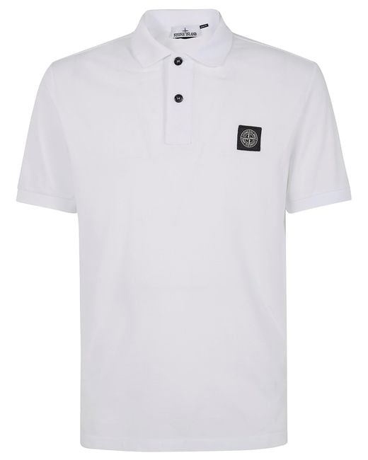 Stone Island White Polo for men