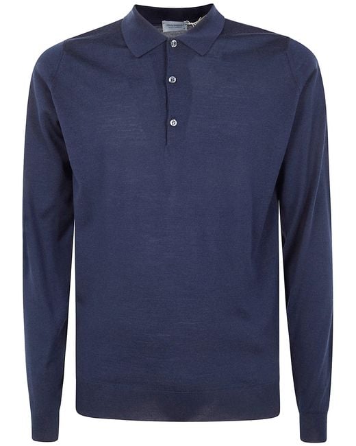John Smedley Blue "Belper" Shirt Ls for men