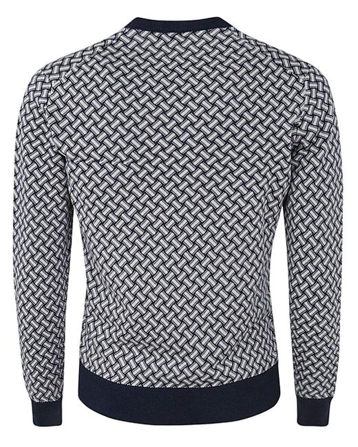 Drumohr Gray Razor Blade Crew Neck Sweater for men