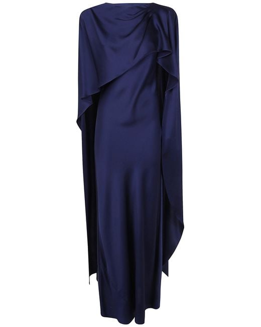 Jonathan Simkhai Blue Coat Cape Gown "Izel"